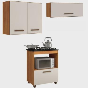 Imagem de Conjunto Balcão para Cooktop 4 Bocas e 2 Armários Aéreo