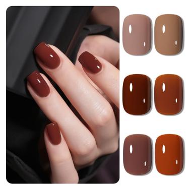 Imagem de Conjunto de esmaltes gaoy Hot Fudge Jelly Gel 6 cores 6,5 ml