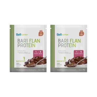 Imagem de Kit 2 Belt Bari Flan Protein Sabor Chocolate Nutriente Sachê - Belt Nu