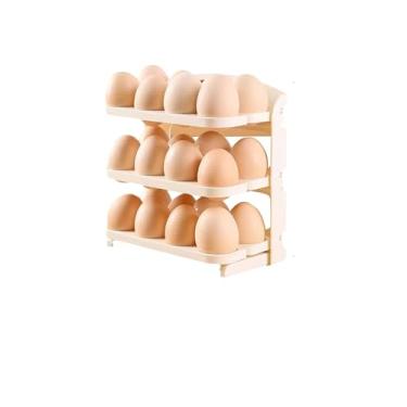 Imagem de Organizador de Ovos Dobrável para Geladeira, 24 Unidades, 20 x 19,5 cm, Branco