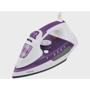 Imagem de Ferro de Passar Roupa a Vapor Mondial Ceramic Express F40 Branco e Roxo