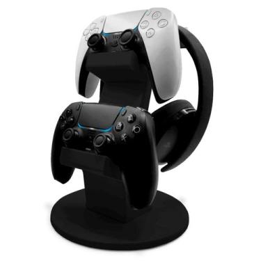 Imagem de Suporte de Controles e Headset PS5 Vertical - 3D Think BR, Preto