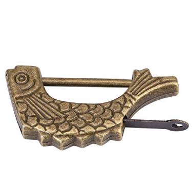 Imagem de Trava de Metal Em Forma de Peixe Antigo, Cadeado de Bronze Em Estilo Chinês Vintage para Mala de Jóias da Gaveta, Presente de Acabamento Fino, Escolha para Objeto Colecionável