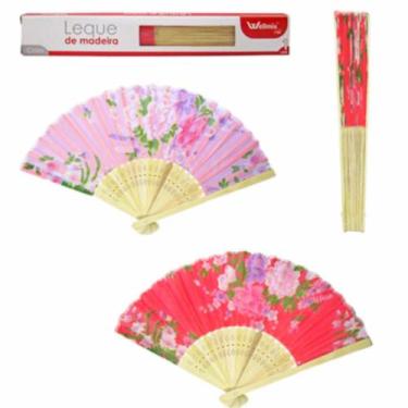 Imagem de Kit 3 Leques Japonês  Madeira Bambu Oriental Ornamental - WCAN