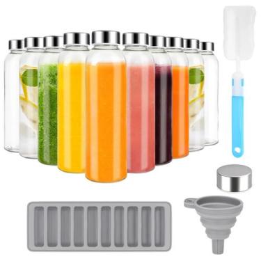 Imagem de Garrafas de água de vidro Zukro 530ml com tampa de aço inoxidável x10