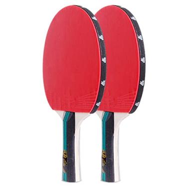 Imagem de Raquete de tênis de mesa profissional com 2 raquetes, 6 bolas e estojo portátil, jogo externo ou interno (cor: A2, tamanho)