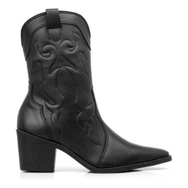 Imagem de Bota Feminina Texana Cano Médio Zíper Lateral e Salto Médio - Fivestar
