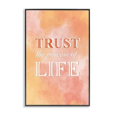 Imagem de Stupell Industries Trust The Process Of Life Arte giclée emoldurada preta, design por Martina Pavlova, 20 x 30