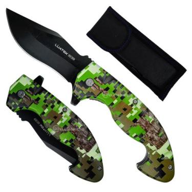 Imagem de Canivete com Lâmina de Aço Inox 9,5cm, Abertura Semiautomática e Trava