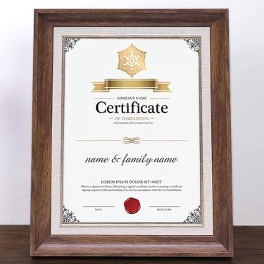 Imagem de Moldura A4 / B4 / A3 Para Foto,molduras Para Certificado,documento Ou Diploma,suporte De Exibição De Fotos De Moldura, Walnut, A4(21 × 29.7cm)