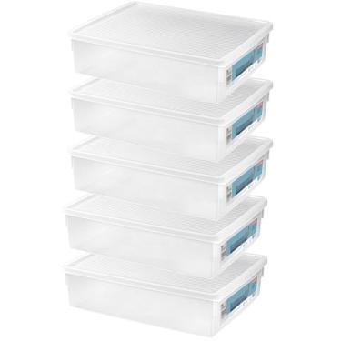 Imagem de Caixa Extra Grande Para Botas Sapatos Calçados Ordene Plástico 5 Un