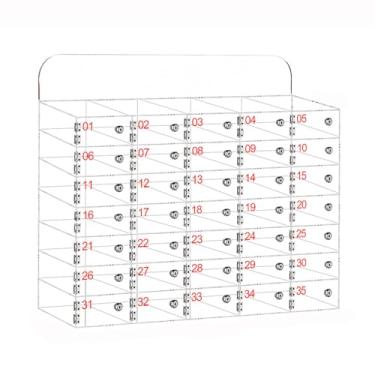 Imagem de KOMFGT Caixa de armazenamento de telefone móvelCaixa de bloqueio de telefone com chave transparente para armazenamento de telefone celular acrílico montado na parede armário para escritório escola