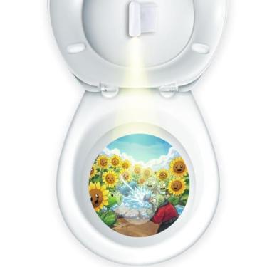 Imagem de Faivykyd Potty Training com alvo de zumbi, luz de xixi de zumbi transparente, luz de vaso sanitário divertida para meninos pequenos, alvo Aming