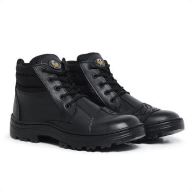 Imagem de Bota de Couro Estilo Motoqueira com Bico Duro e CA de Segurança - Rota