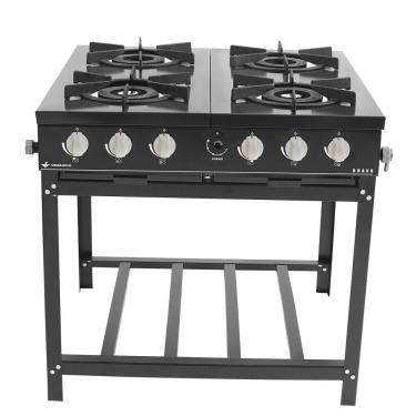 Imagem de Fogão Profissional 4 Bocas Venâncio Bravo Preto Br4bpr