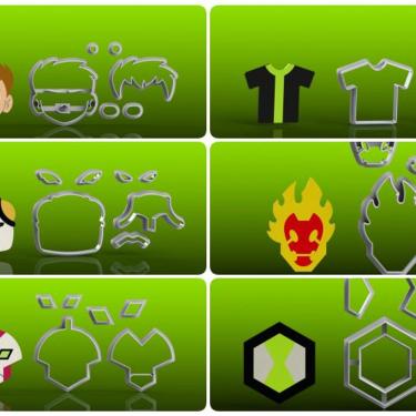 Imagem de Cortador Ben 10 Kit 6 Modelos Tamanho 6Cm