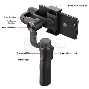 Imagem de Estabilizador De Mão Portátil Gimbal S5b 3 Eixos Bluetooth