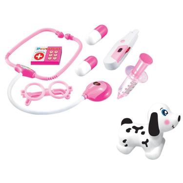 Imagem de Brinquedo Infantil Kit Veterinário Com Acessórios - Rosa- Fenix