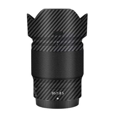 Imagem de Para Nikon Z 50mm F1.8S Adesivo de Lente de Câmera Revestimento Película Protetora Protetor Corporal Decalque Skin 50 1.8 (Fibra de Carbono Preto
