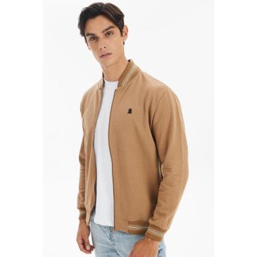 Imagem de Jaqueta Masculina Moletom Gola Alta Polo Wear Marrom Claro-Masculino