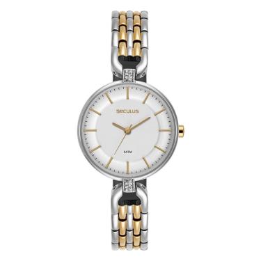Imagem de Relógio Seculus Feminino Ref: 44286lpsvbb2 Bracelete Bicolor