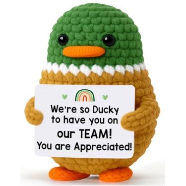 Imagem de MBL Appreciation Retirement Gifts for Coworker - Handmade Crochet Mallard Duck Thank You Gift for Women Men Teacher Team Teammate Employee Coworkers Boss Leaving Going Away Farewell Present