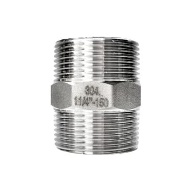 Imagem de Conexão Niple 1-1/4 Aço Inox 304 Duplo Sextavado Hexagonal