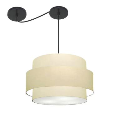 Imagem de Lustre Sala de Jantar Com Desvio Vivare Md-4401 Cúpula em Tecido 60cm