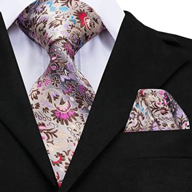 Imagem de Gravata Masculina Gravata De Seda Azul Paisley Masculina 160 Cm De Comprimento 9 Cm De Largura Gravata Abotoaduras Bolso Lenço Terno, GP-0006