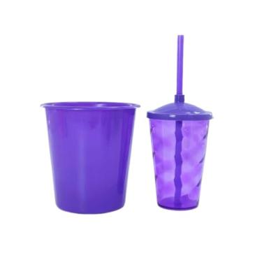 Imagem de 50 Kits Cineminha Balde 1 Litro +copo Twister 400ml Translúcido Art Milly (ROXO TRANSLÚCIDO)