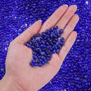 Imagem de Keedolla Pedras de vidro de aquário de 425 g, pedras preciosas decorativas de vidro, pedras preciosas para aquário, cascalho, pedras, vasos, enchimentos DIY - azul cobalto