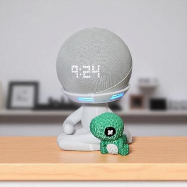 Imagem de Suporte Alexa Echo Dot 4 e Echo Dot 5. Tema Robert Dinossauro entre outros - Presente, decoração criativa, música, som, stand de mesa Amazon