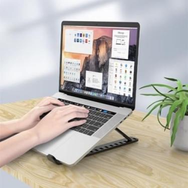 Imagem de Suporte Apoio De Notebook Laptop Compacto Articulado Preto Suporte Base(2 Kit)
