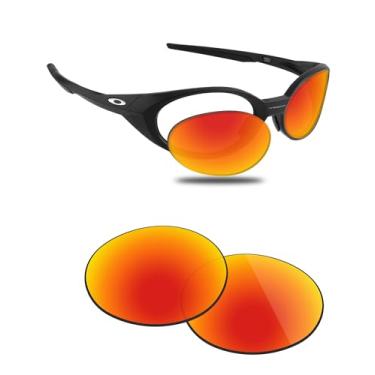 Imagem de Fiskr Lentes polarizadas de substituição compatíveis com óculos de sol Oakley Eye Jacket Redux OO9438, resistente a impactos e ajuste perfeito - Vermelho fogo