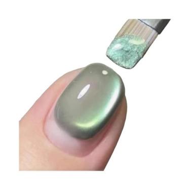 Imagem de Verde Rosa Azul Translúcido Olho De Gato Vidro Esfera Gel Esmalte 12ml