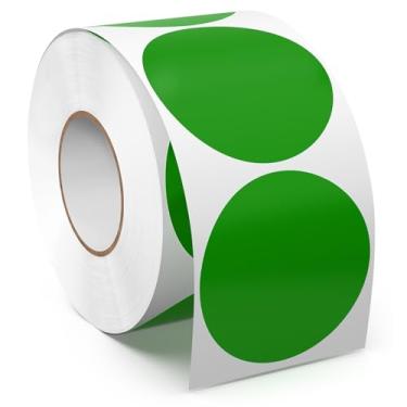 Imagem de Meitaat Rolo de adesivos de círculo verde de 5 polegadas, 500 peças, etiquetas autoadesivas de vinil redondas com codificação de cores, à prova d'água, para venda de negócios, escola, escritório, casa