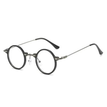 Imagem de Retro Steampunk Pequeno Redondo Homens Hip Hop Óculos de Sol Moda Mulheres Claro Oceano Lentes Sombras UV400 Óculos Femininos Armação, Preto transparente, Tamanho único