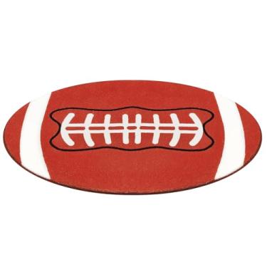 Imagem de JOINSI Tapete de futebol 78,7 cm x 78,7 cm, tapete de banheiro redondo, antiderrapante, para quarto de crianças, meninos, sala de estar, sala de jogos, decoração (futebol)