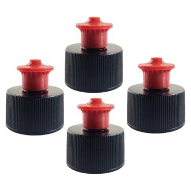 Imagem de ＫＬＫＣＭＳ 4 peças de tampas de garrafa de puxar para cima, agente de polimento, tampa de garrafa de cera de substituição de 28 mm, tampa portátil para cuidados