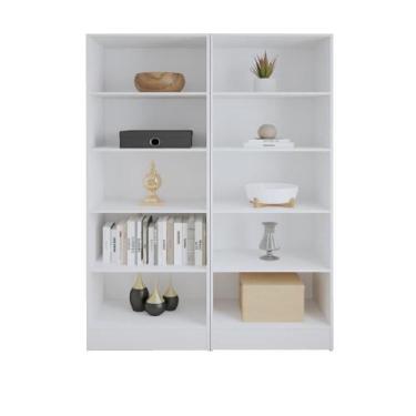 Imagem de Estante Livreiro Multiuso Mirage 8 Prateleiras 1,77m Branco Viero Bran