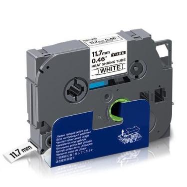 Imagem de Fita Tubo Termo Retrátil Compatível TZ HSE 231 Branca Letra Preta 12mm