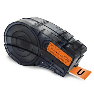 Imagem de Fita Compatível Brady Vinil M21-750-595-OR Laranja Letra Preta 19mm - 