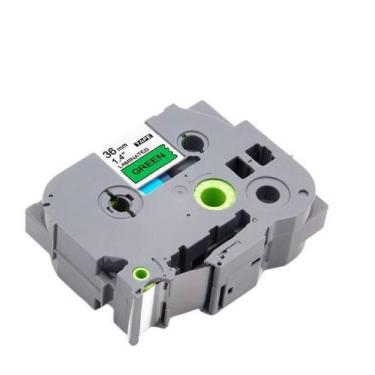 Imagem de Fita Flexível Compatível Brother Tz Tze FX761 Verde Letra Preta 36mm -