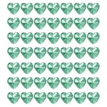 Imagem de PATIKIL K9 Contas de coração de cristal 1 furo pingentes, pacote com 50 14 mm lustre prismas peças ornamentos contas penduradas para decoração de artesanato de artes faça você mesmo, verde escuro