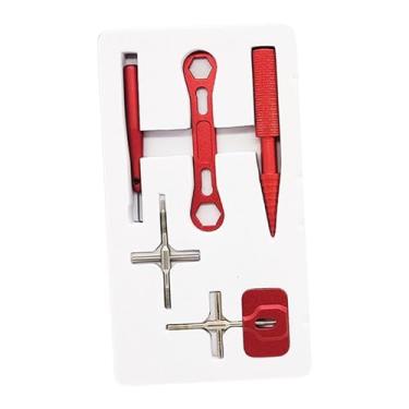 Imagem de Aymzbd Kit de ferramentas para reparo de carretel de pesca, acessórios, equipamento multifuncional, manutenção, chave multiuso, kit removedor de rolamento de, Vermelho