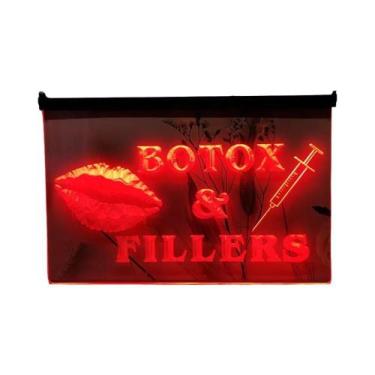 Imagem de Letreiro De Néon LED Vintage Com Lábios, Seringa, Preenchimentos De Bo