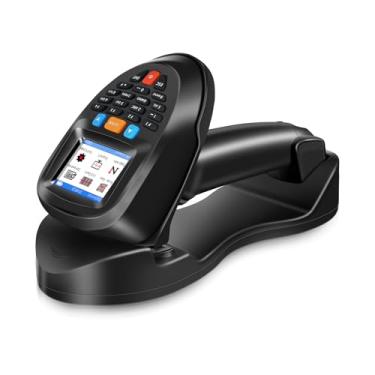 Imagem de JRHC Wireless Inventory Scanner, Scanner de código de barras 2D com base de carregamento 1D&PDF417 Leitor de código de barras Coletor de dados USB Handheld Bar Code Scanner