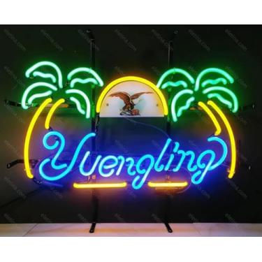 Imagem de COONidos Letreiros De Neon Para Decoração Parede 20X24 Polegadas Yuenglings Eagle Palmeira Sinal Luz Caverna Do Homem Bar Pub Cerveja Lâmpada Presente A120Ylelbtpt Tubo Vidro