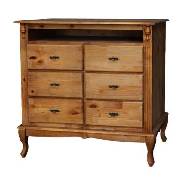 Imagem de Cômoda de Madeira com 6 Gavetas e Nicho Antique - 1065 - Meyer, (ME) L