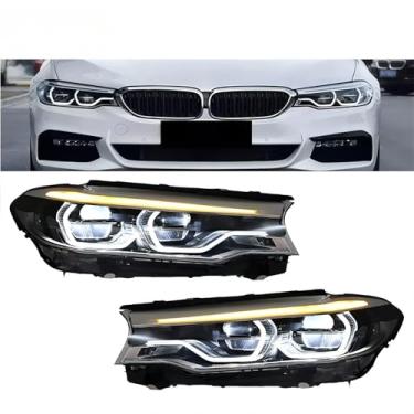 Imagem de Lâmpada de neblina esquerda direita LED luz diurna conjunto de farol LED frontal lâmpada de canto de luz ampla compatível com série 5 G30 G38 G31 2018-2022 (esquerda)